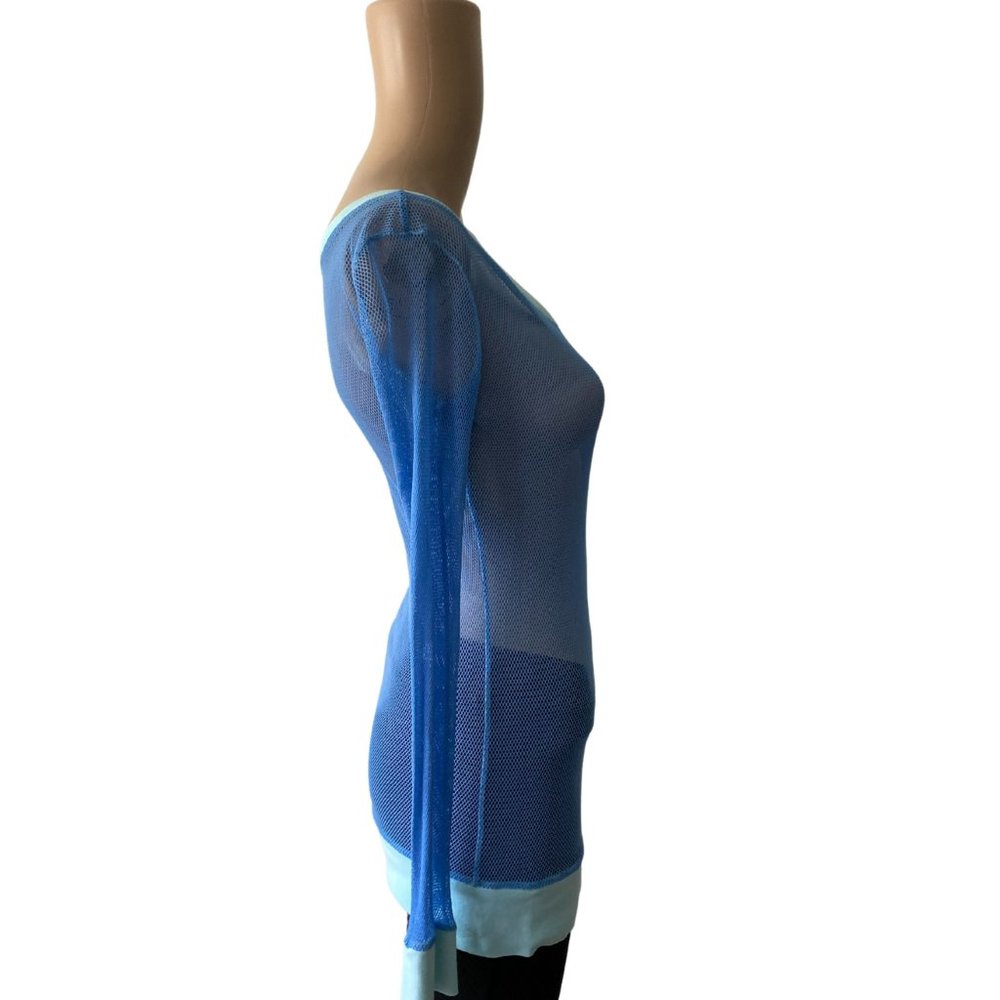 Rebecca Beeson Size 2 Mesh Netted Beautiful Blue … - image 2